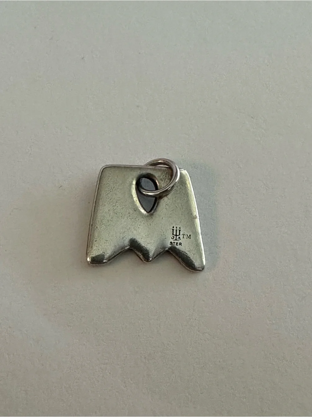 Retired James Avery Initial M Charm Pendant - Uncut Loop